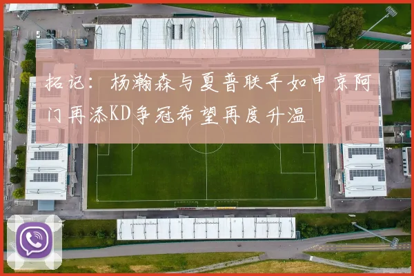 拓记：杨瀚森与夏普联手如申京阿门再添KD争冠希望再度升温